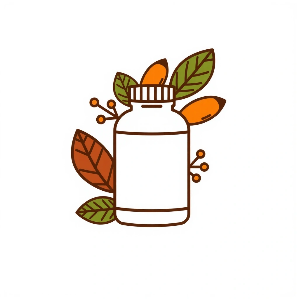 Icono de botella de suplemento con hierbas